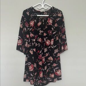 Dex Black and Pink Floral summer  Top/dress